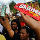Demonstrators at a Trayvon Martin rally (NewsOne)